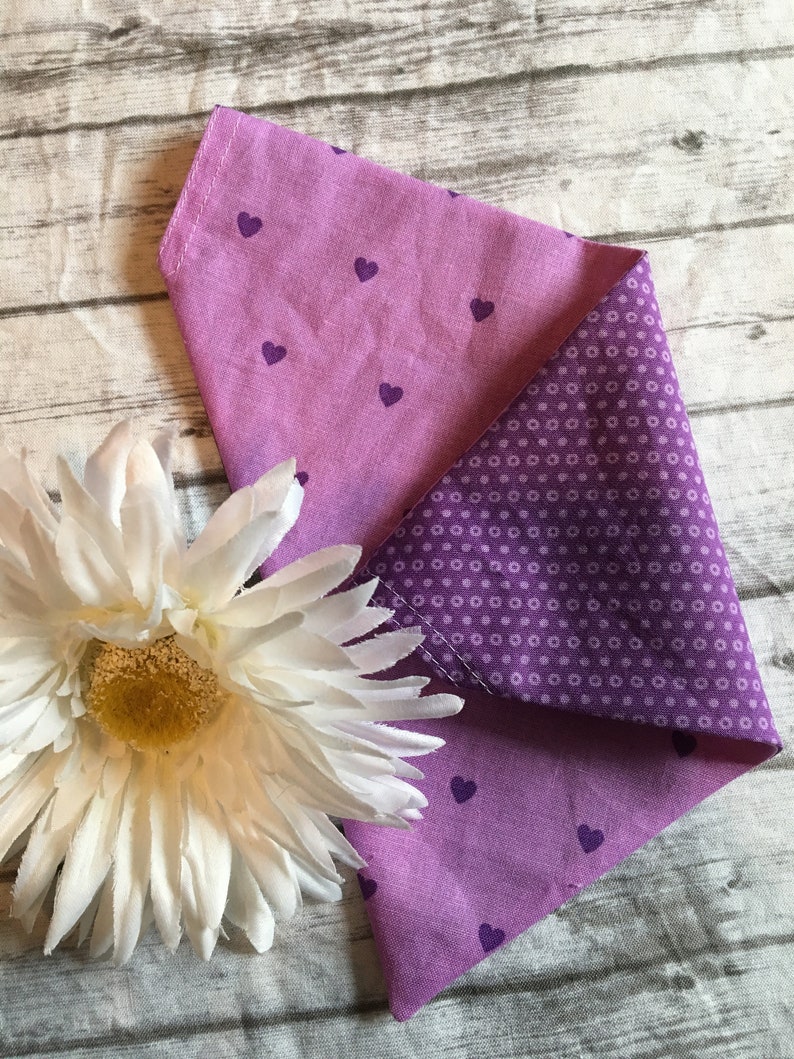 Dog Bandana Purple REVERSIBLE Over the Collar Dog Bandana