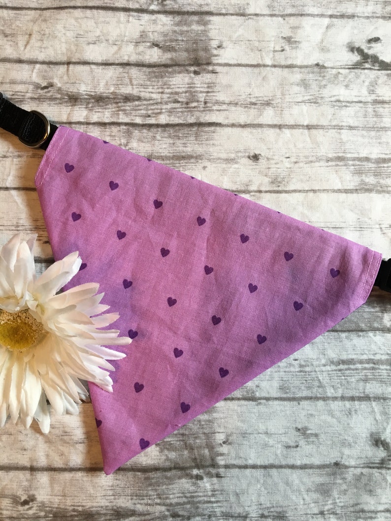Dog Bandana Purple REVERSIBLE Over the Collar Dog Bandana