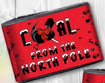 Lump of Coal Soap Wrapper Label, North Pole Coal Printable Wrapper Label, Coal Stocking Stuffer Treats, Goodies, Gifts, Coal themed Decor