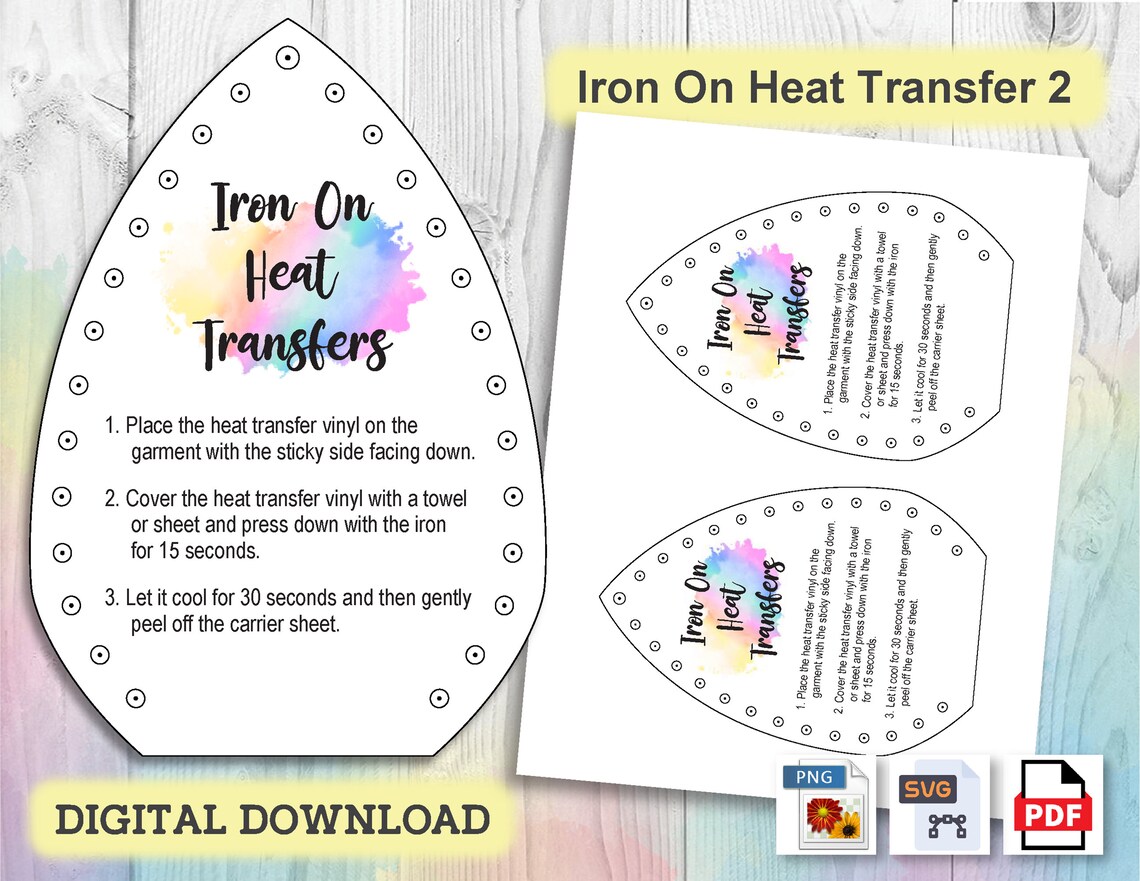 Iron on Heat Transfer 2 Instructions Card Vinyl Transfer - Etsy