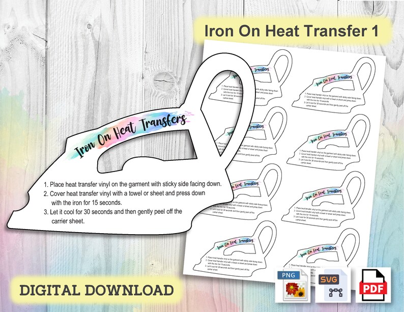Iron on Heat Transfers Instructions Card 1 Vinyl Transfer Etsy Canada