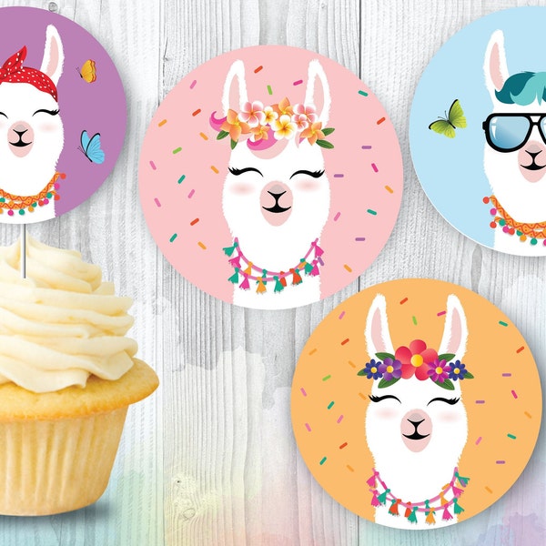 Llama Cupcake Topper - Etsy