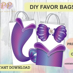 Mermaid Favor Bags Little Mermaid Birthday Favors Under the - Etsy