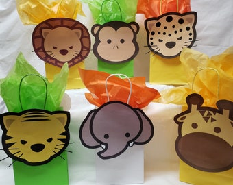 Jungle Safari Favor Bags/ Zoo Animals Birthday/ Treat/ Goodie/ | Etsy