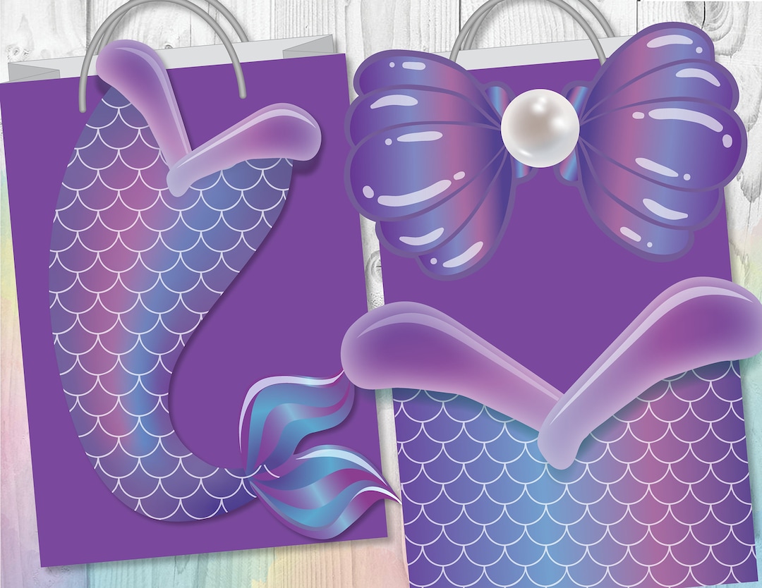Mermaid Favor Bags Little Mermaid Birthday Favors Under the - Etsy