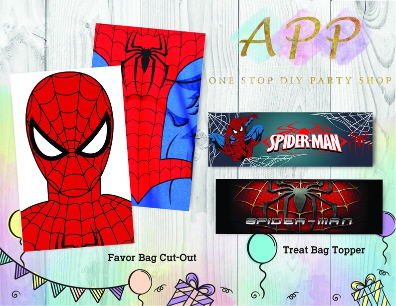 Spiderman Favor Bag And Treat Bag Topper Zoo Marvel Birthday Etsy