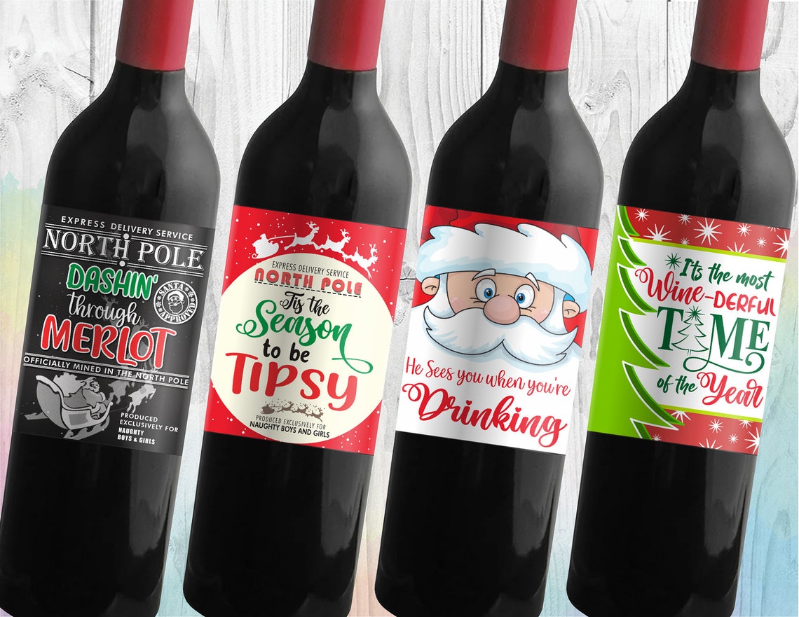 Funny Christmas Wine Labels 