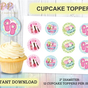 Girls Spa Cupcake Toppers, Spa Birthday Party Printables, Spa Labels ...