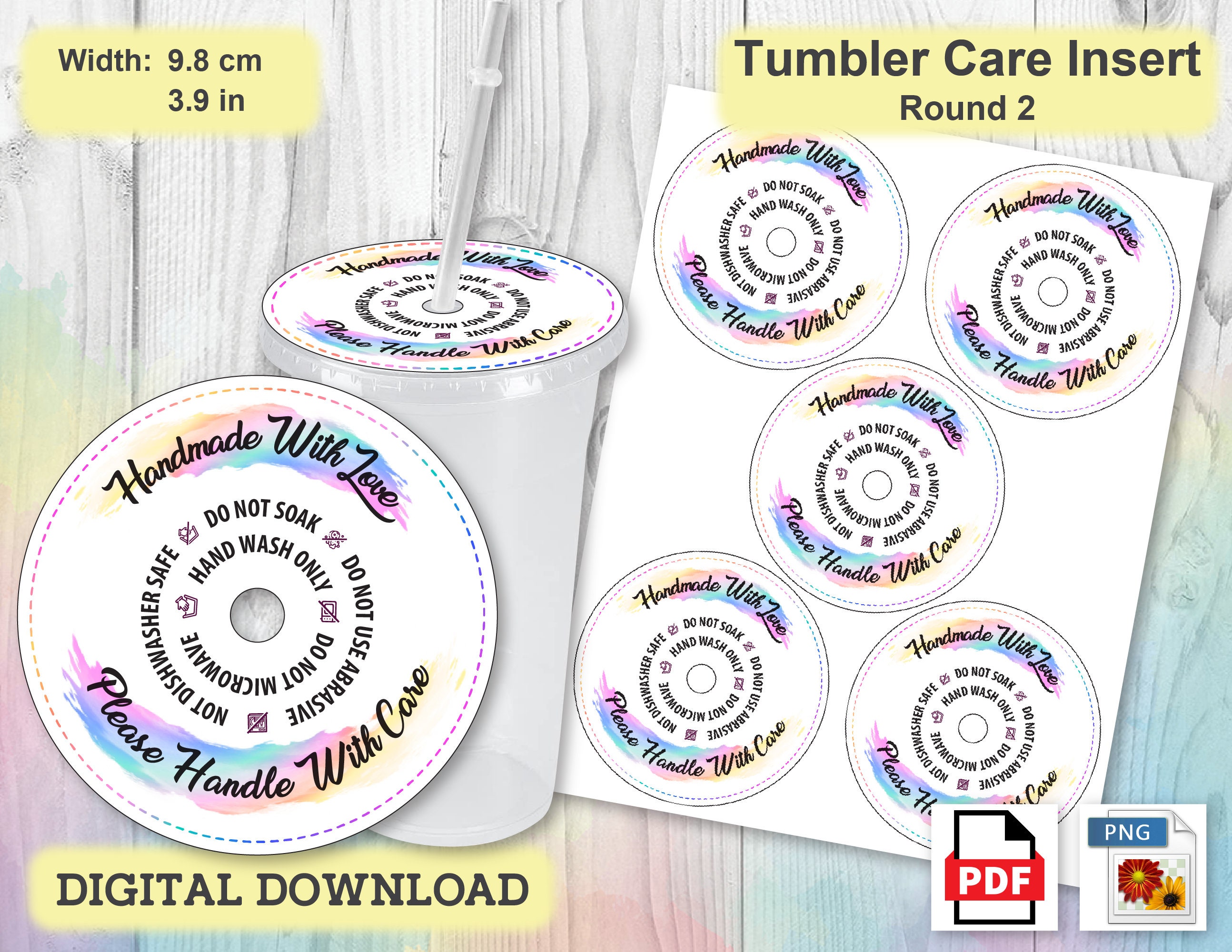 Printable Tumbler Care Card, Tumbler Wash Instructions