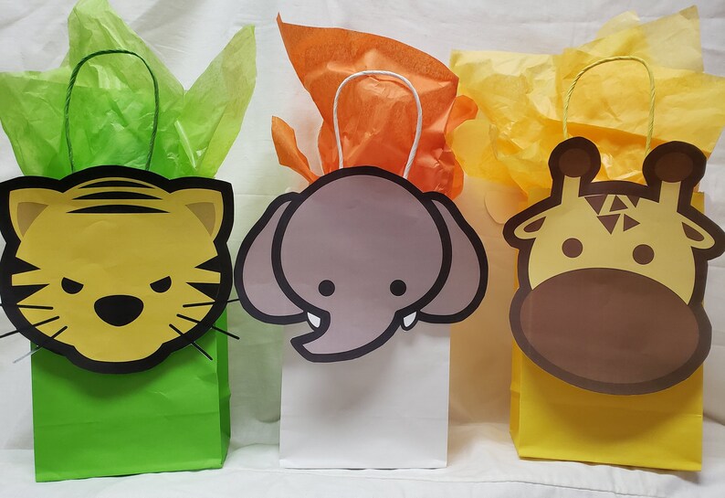 Jungle Safari Favor Bags/ Zoo Animals Birthday/ Treat/ Goodie/ Etsy