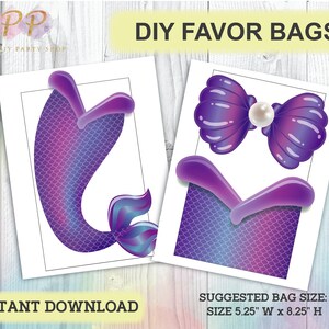 Mermaid Favor Bags Little Mermaid Birthday Favors Under the - Etsy