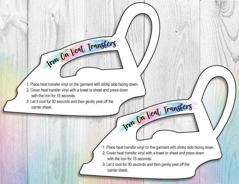 Iron on Heat Transfers Instructions Card 1 Vinyl Transfer Etsy Canada