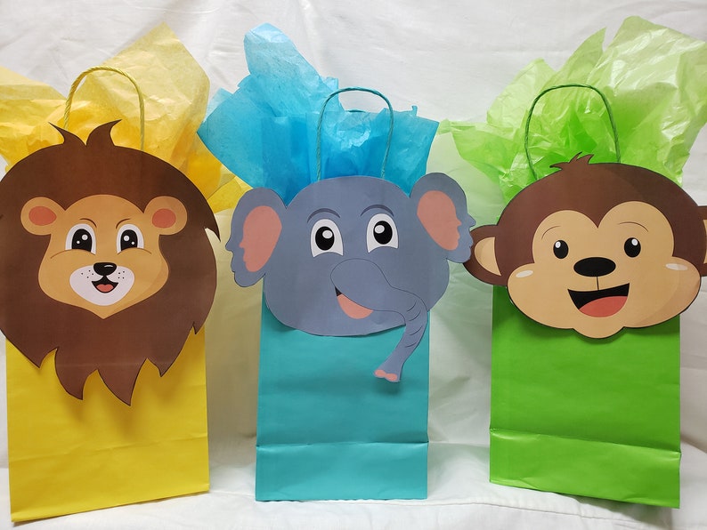 Jungle Safari Favor Bags/ Zoo Animals Birthday/ Treat/ Goodie/ Etsy