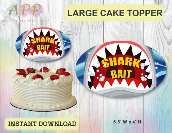 Shark Cake Topper Under The Sea Cake Topper Baby Shark Cake Etsy