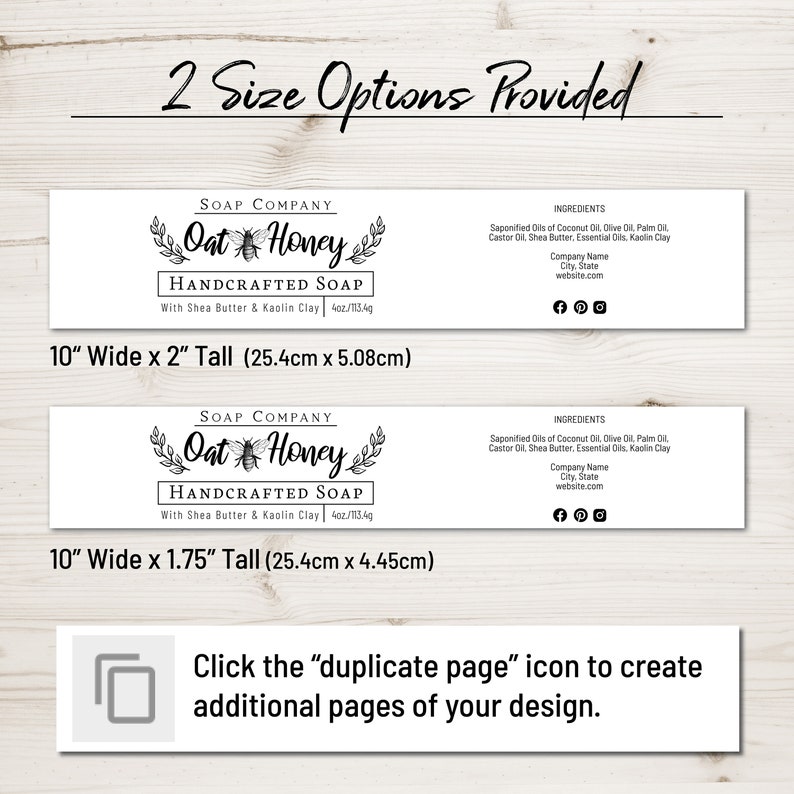 Soap Label Template Clean &amp; Simple Honey Bee Design. Soap - Etsy