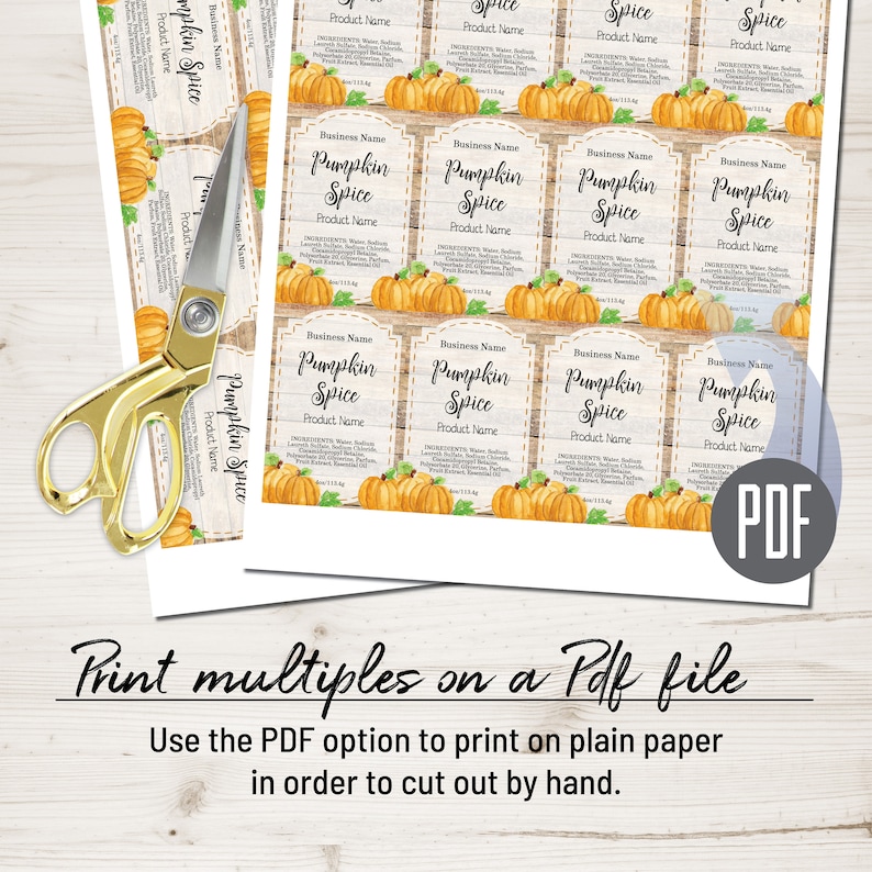 Pumpkin Label Editable Template. Customize Online. Download &amp; | Etsy