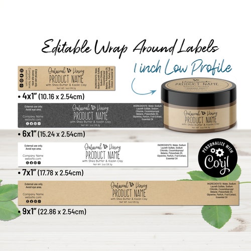 Wrap Around Label Template for Jars 2 4 6 8oz Jar Label Etsy