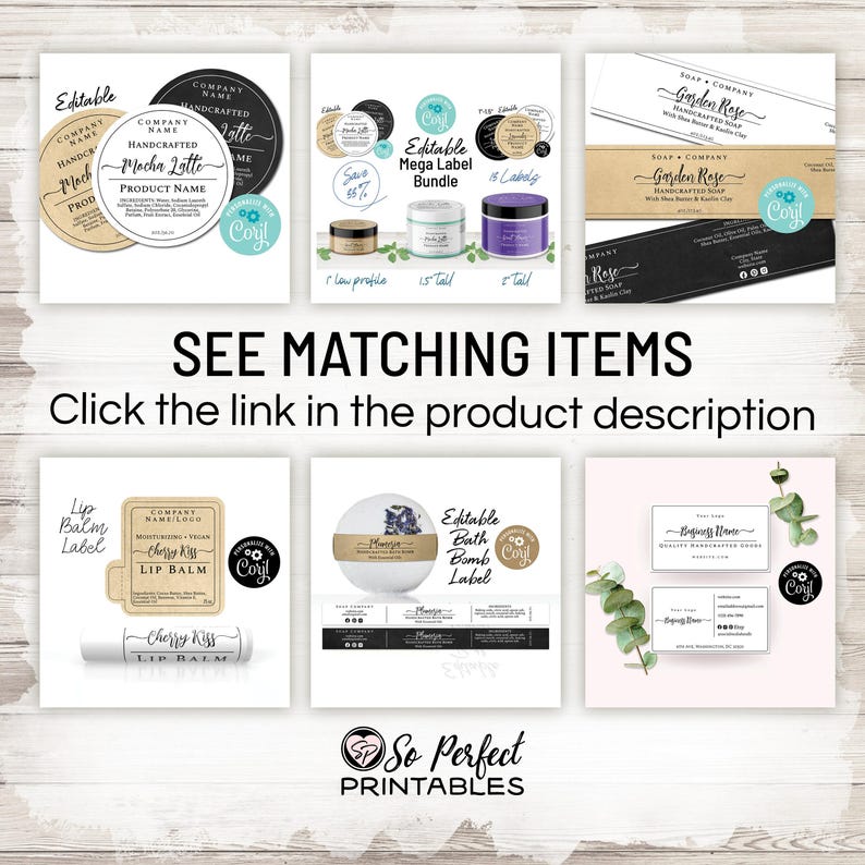 Wrap Around Labels for Soap, Candles, Jars, Bottles. Editable Template. Personalize Online, Download and Print. OL1103 Sticker. Soap Labels. image 8