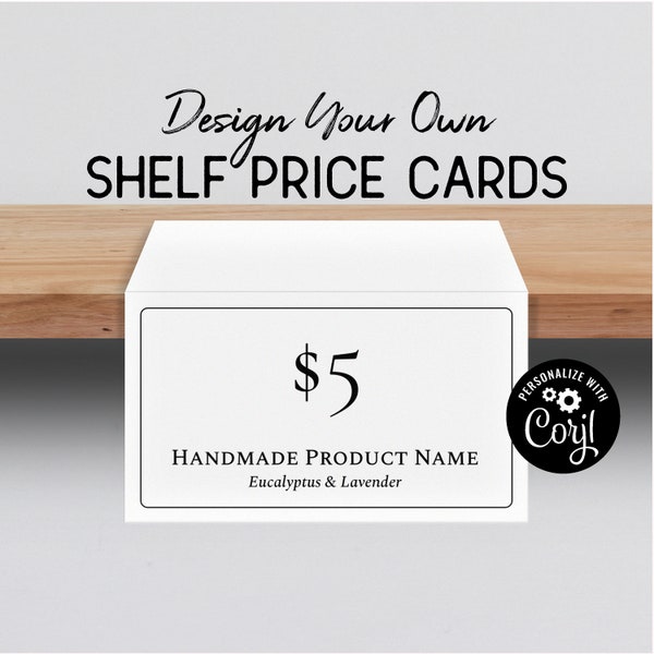 Price Tag, Table Tent Card Template, Shelf Price Card Template. Editable Small Business Place Cards for Farmer's Market, Art Shows, Displays