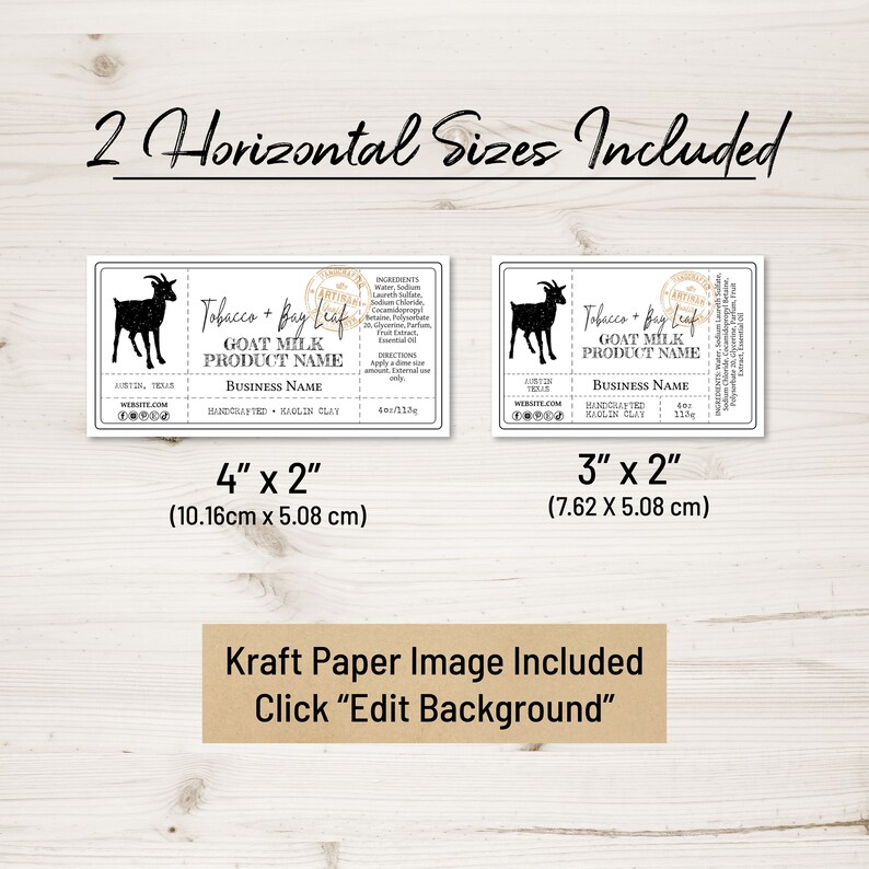 Product Label Template Custom Goat Milk Label Edit Online Etsy