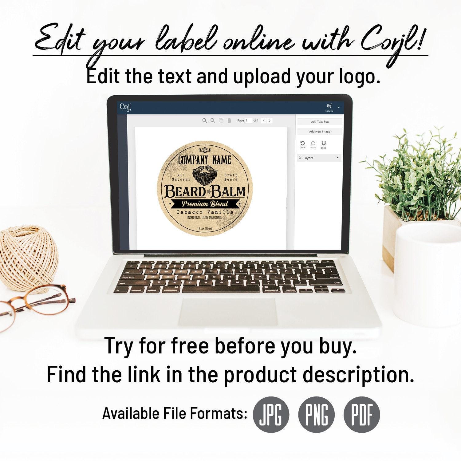 Editable Beard Balm Label Template. Shaving Soap Label. Customize ...