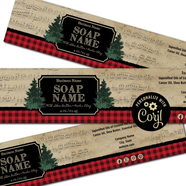 Soap Labels, Forest Music. Rustic Soap Label Template, Soap Packaging. Printable Custom Wrap Around Label. Edit Online. Download & Print.