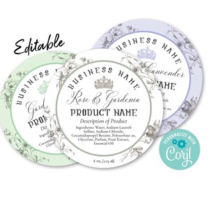 Vintage Mercantile Circle Label Template, Custom Digital Product Sticker Template. Edit Online, Download & Print. Labels for Jars, Candles.