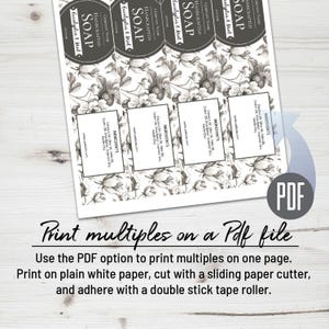 Soap Label - Etched Flowers Editable Soap Template. Cigar Band Soap Packaging. Wrap Around Labels. Personalize Online, Download & Print. image 9