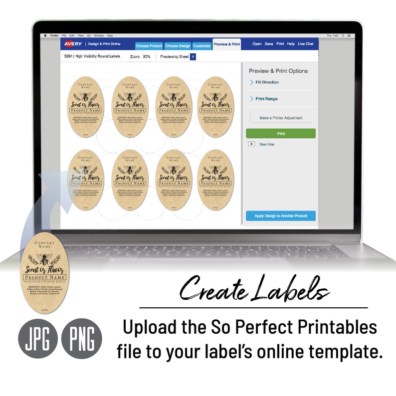 Editable Oval Product Labels for Jars Spice Bottles Canning Etsy