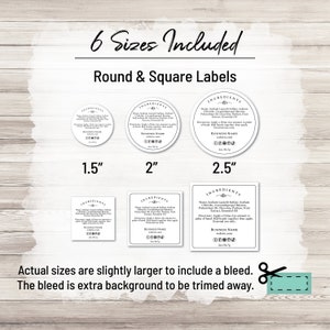 Ingredient Label Template, Custom Product Packaging Sticker. Personalize, Download & Print. Back Label for Jars, Candles, Food, Bakery. image 4