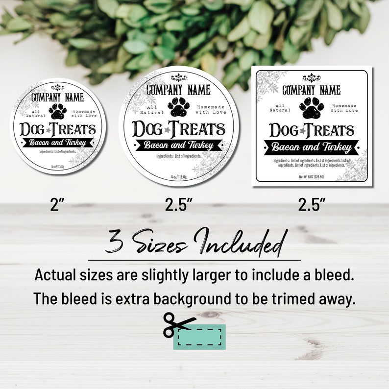 Dog Treats Round Label Template Custom Digital Pet Product - Etsy