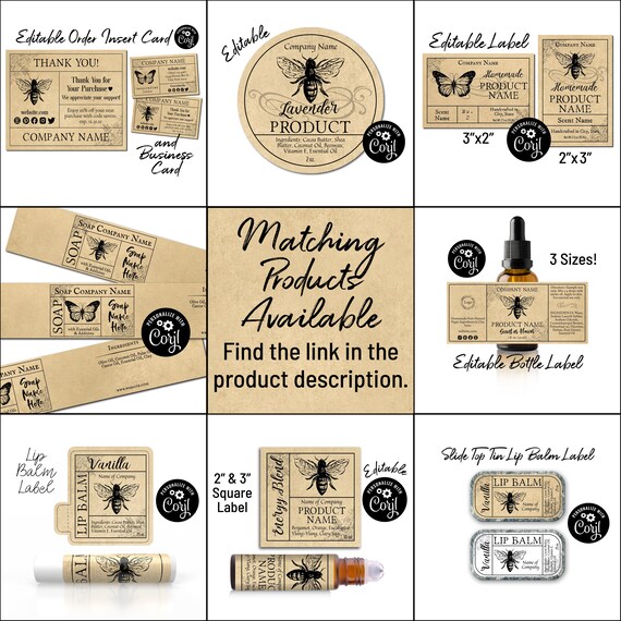 Bee Return Address Labels, Custom Personalized Address Labels, Small Business or Wedding Address Labels, Printable Label Template, Simple.
