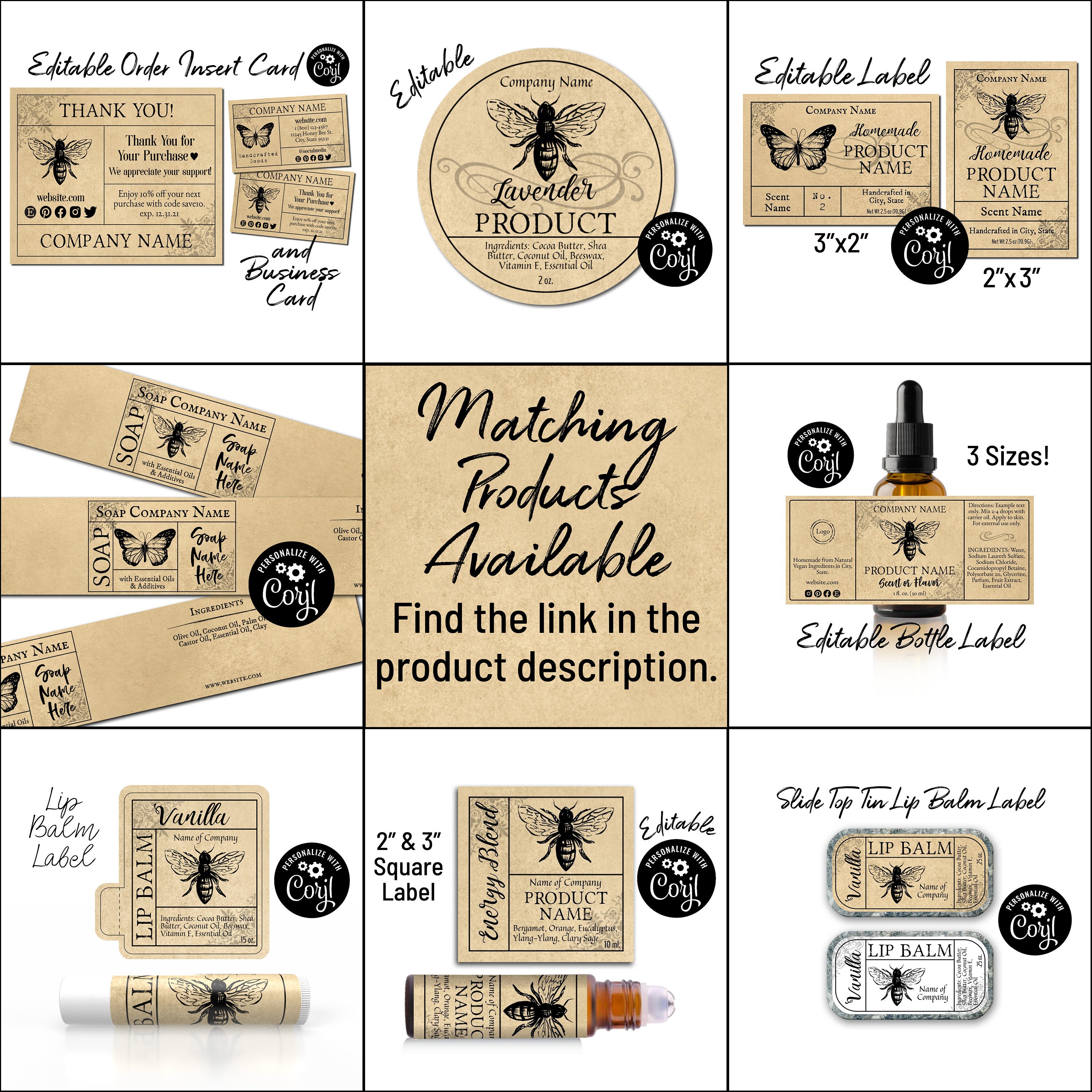 Bee Return Address Labels, Custom Personalized Address Labels, Small Business or Wedding Address Labels, Printable Label Template, Simple.