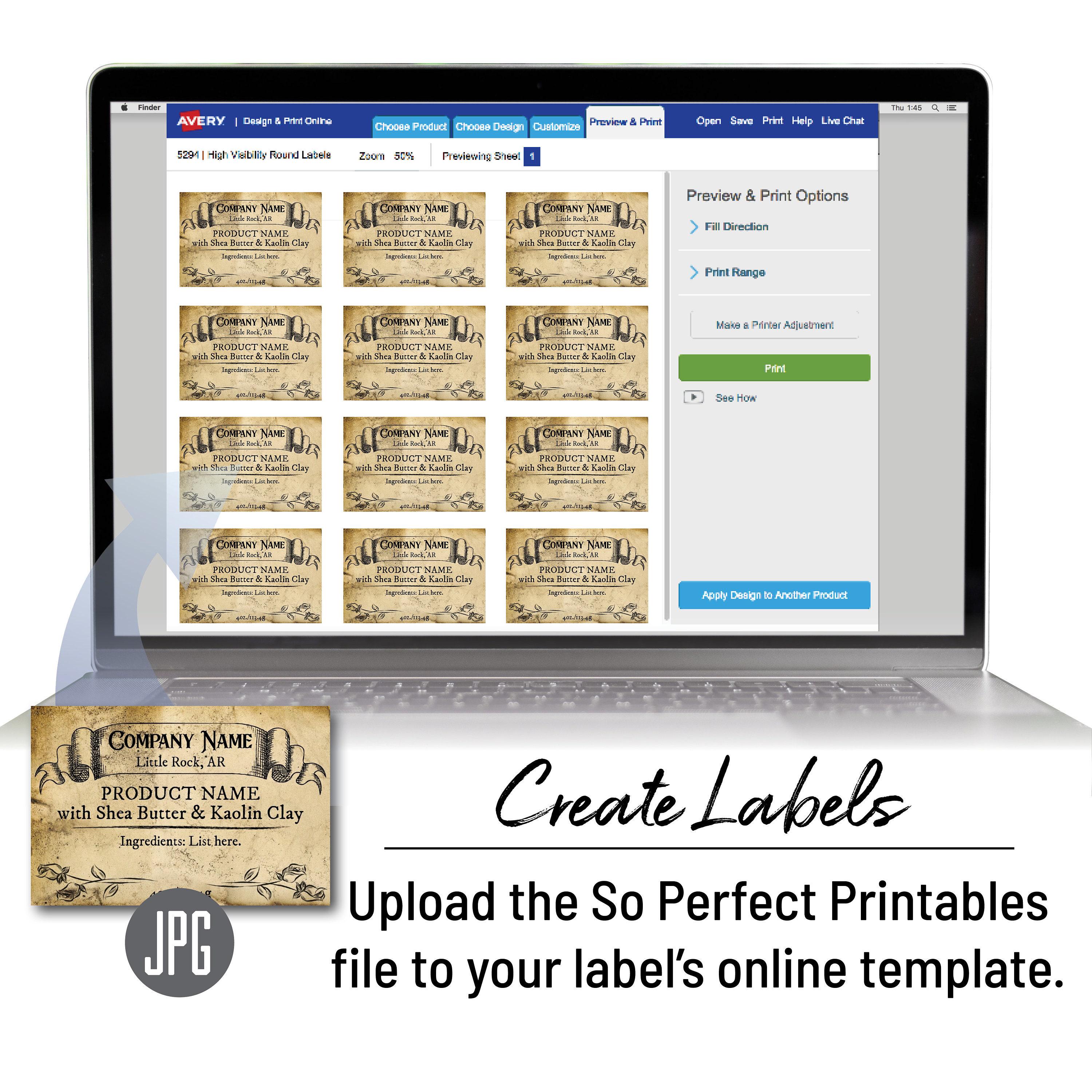 Product Label Template, Antique Paper 2x3, 3x2, 4x2. Customize Online ...