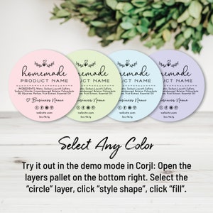 Product Label Template, Custom Product Packaging Sticker. Personalize, Download & Print. Ingredient Label for Jars, Candles, Food, Bakery. image 5