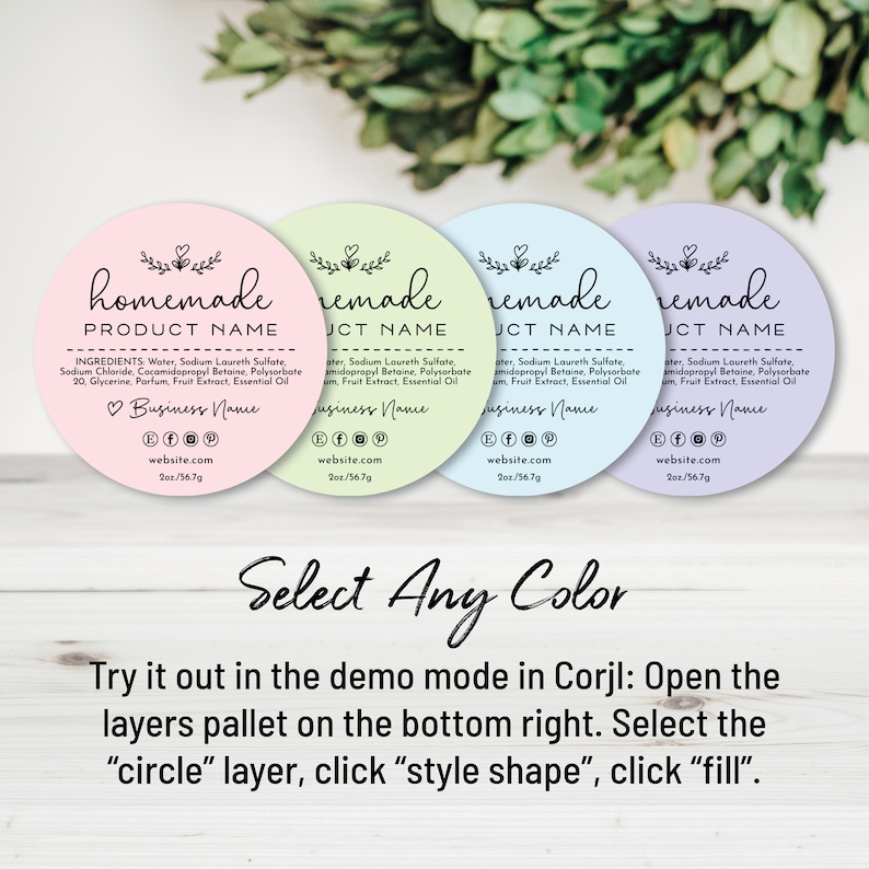Product Label Template, Custom Product Packaging Sticker. Personalize, Download & Print. Ingredient Label for Jars, Candles, Food, Bakery. image 5