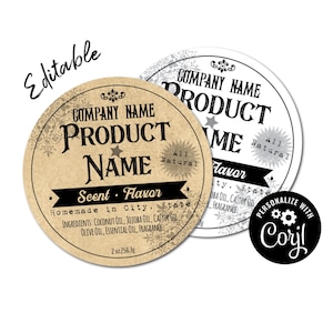 Product Label Sticker Template. Edit Online, Download & Print. Ingredient Labels for Homemade Candles, Jars, Bakery Boxes, Favors, Cosmetics