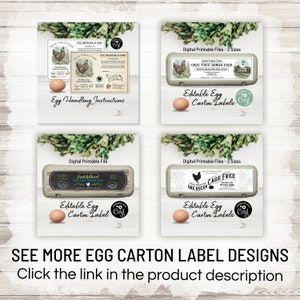 Editable Egg Carton Label. Digital Egg Carton Template. Natural and ...