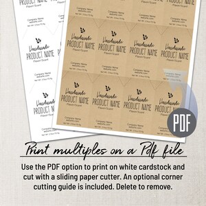Editable Printable Product Tag Template, Natural &amp; Sophisticated Tags ...