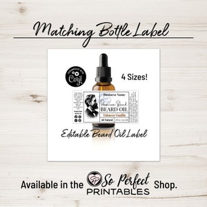 Editable Beard Balm Label Template With Bearded Man. Shaving | Etsy