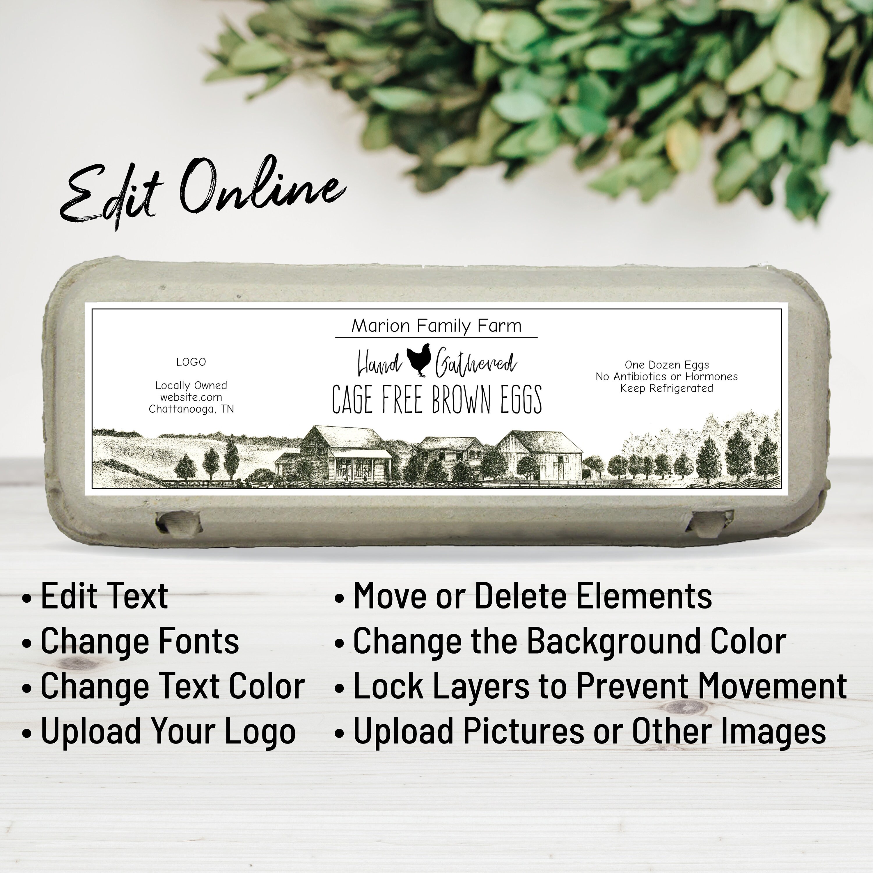 Editable Egg Carton Label. Digital Egg Carton Template. Etsy