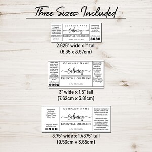Essential Oil Bottle Label Template, Simply Natural. 10ml 15 Ml ...