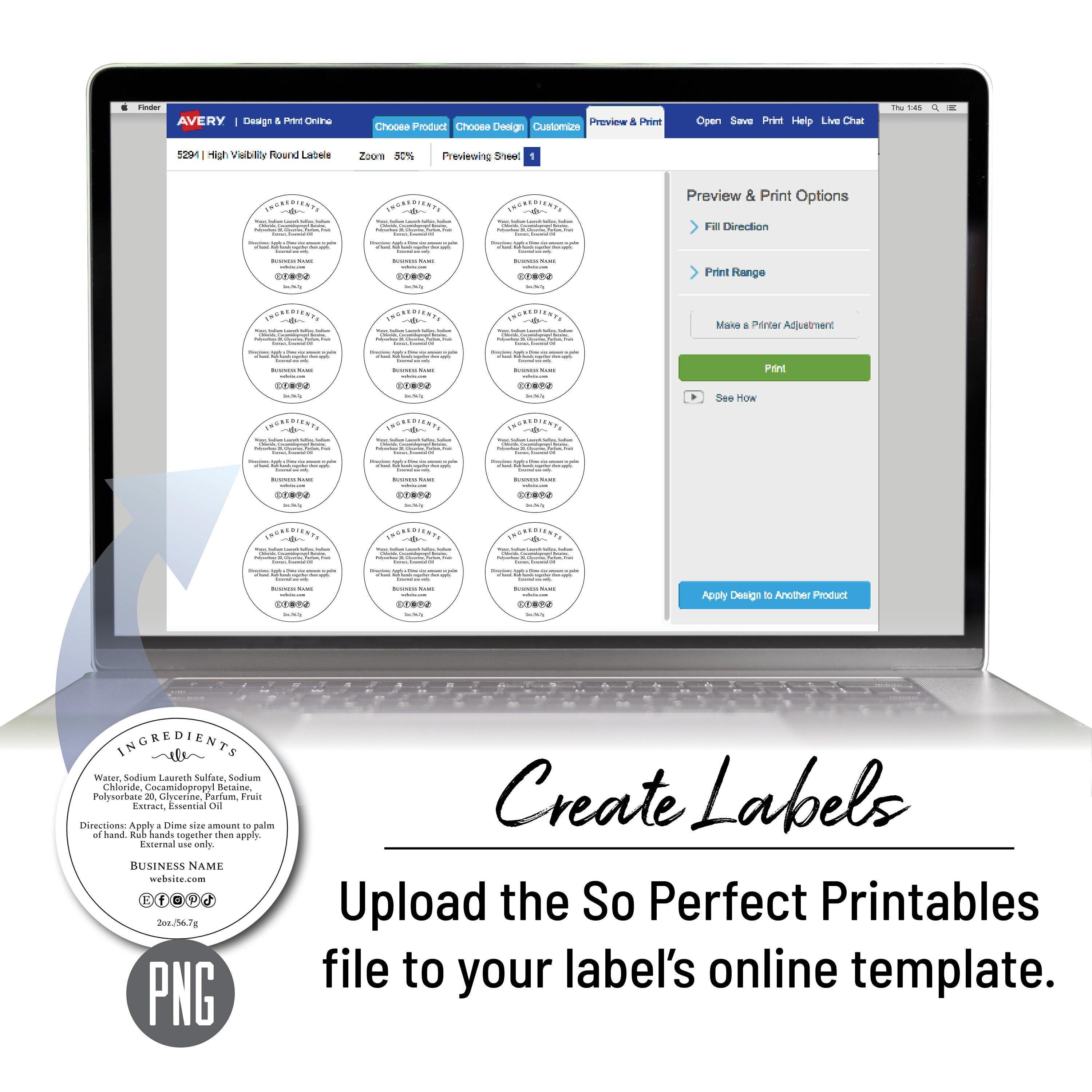 Ingredient Label Template, Custom Product Packaging Sticker ...