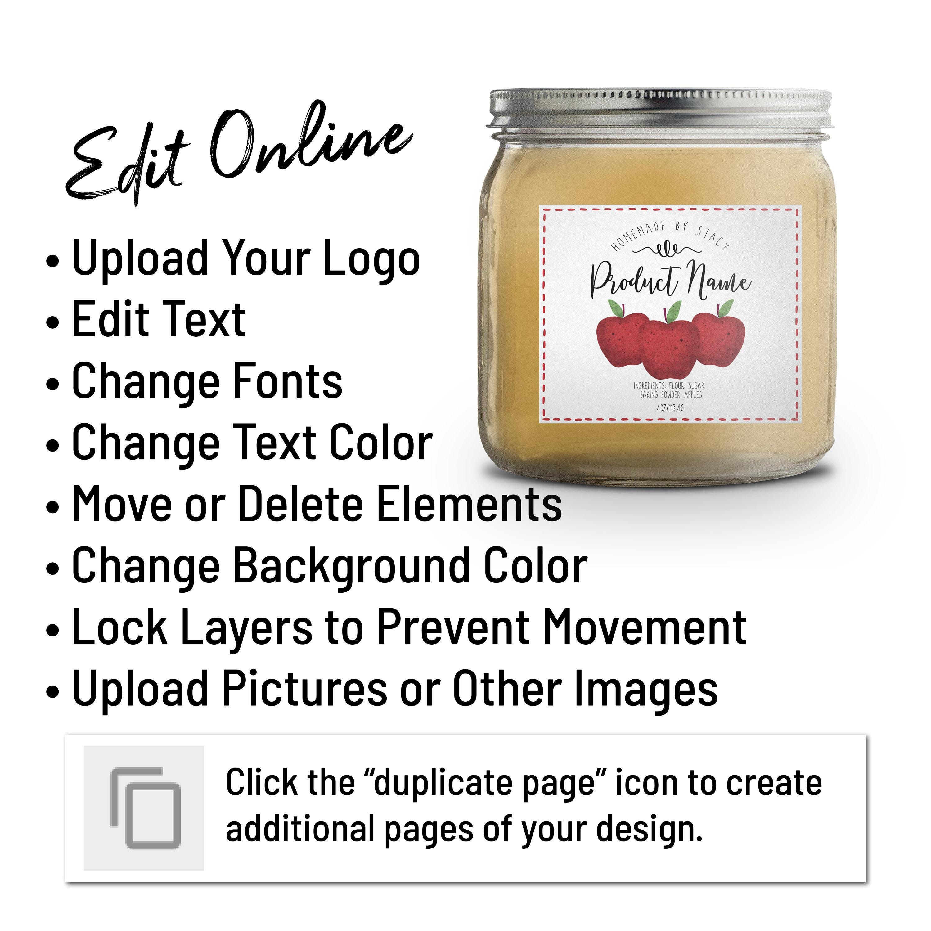 Apple Product Label Template. Apple Sticker Labels for Mason Jars ...