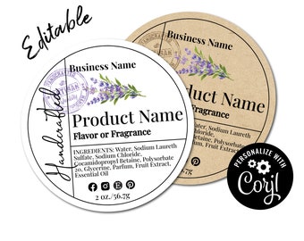 Round Label for Jars, Candles. Circle Sticker Template for Homemade, Handcrafted Products. Garden Stamp. Edit Online, Download, Printable.