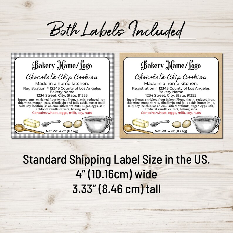 Cottage Law Bakery Food Label Home Bakery Box Label Etsy
