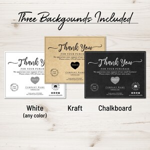 Business Thank You For Your Order Card Template. Postcard + Business Card Size. Personalized Purchase Insert Cards, Simply Natural Design. image 4