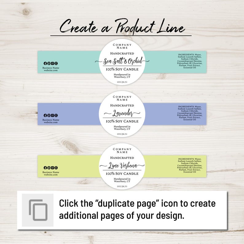 Wrap Around Labels for Soap, Candles, Jars, Bottles. Editable Template. Personalize Online, Download and Print. OL1103 Sticker. Soap Labels. image 4