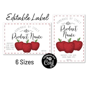 Modello di etichetta per prodotti Apple. Etichette adesive Apple per barattoli di vetro, candele, prodotti da forno Cottage Law. Design Apple. Modifica online, scarica e stampa.