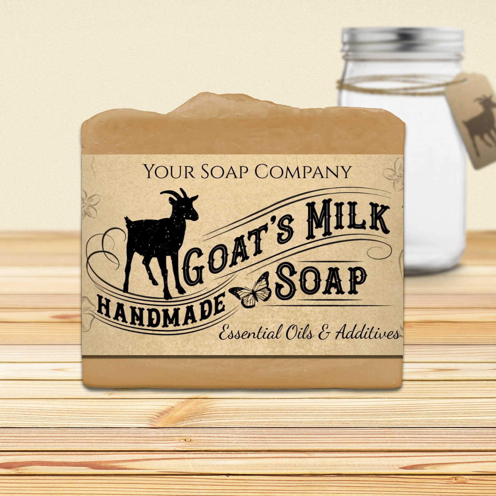 Goat's Milk Handmade Soap Label on Kraft Paper Soap Etsy